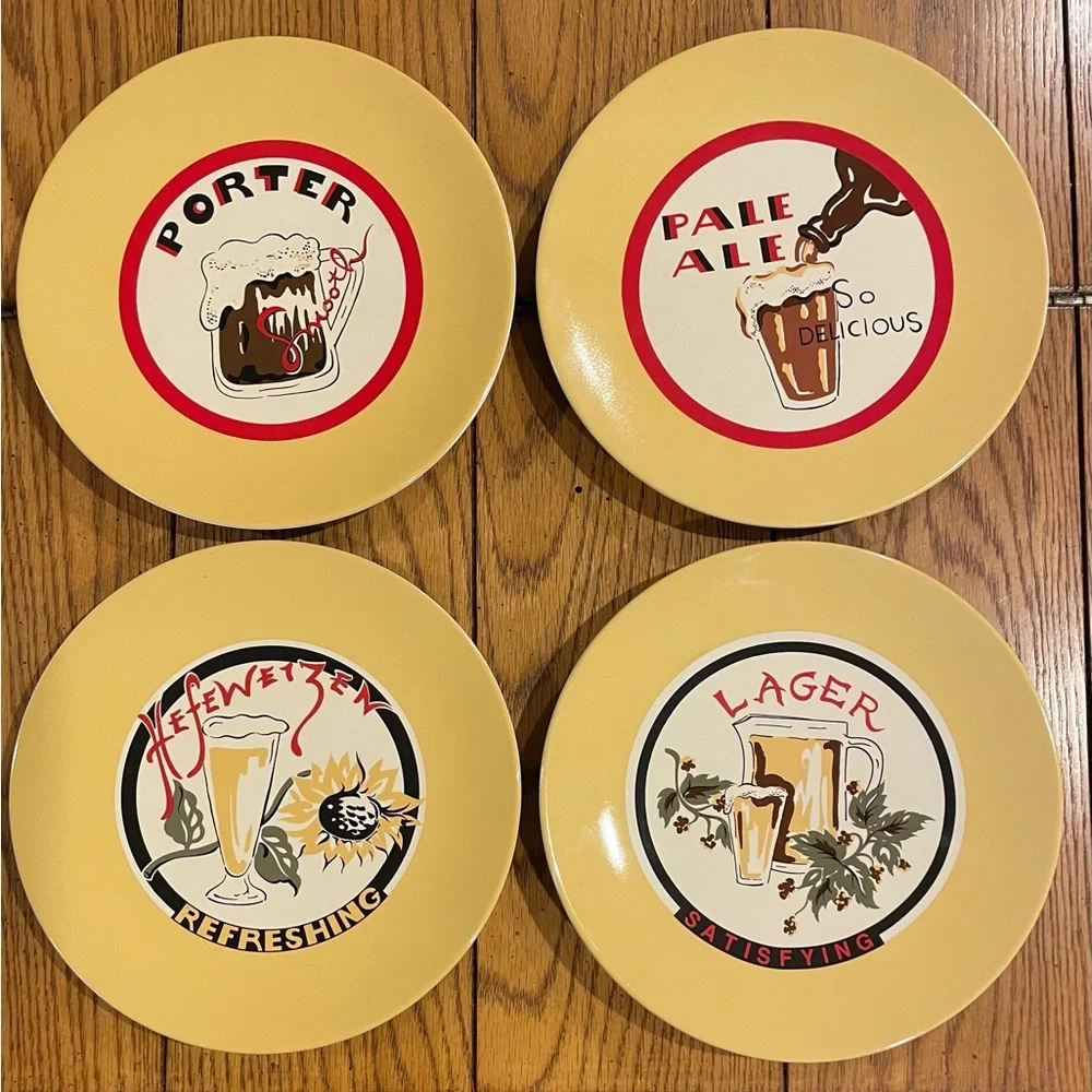 Pottery Barn Beer Plates, set of 4